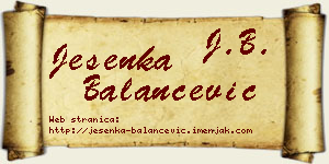 Jesenka Balančević vizit kartica